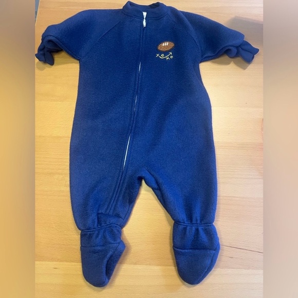 Carter's Navy Blue Football Footie - Picture 1 of 16